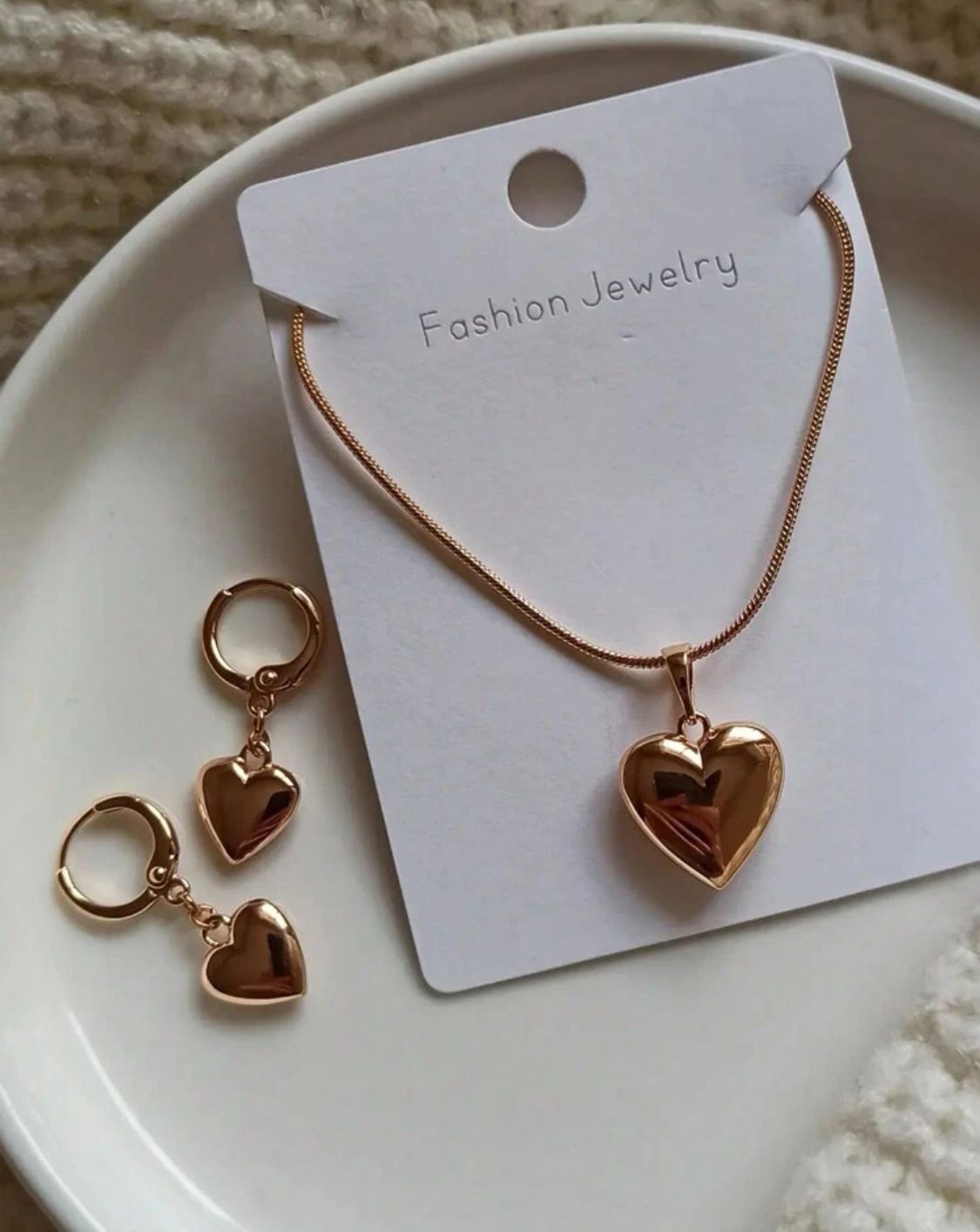 Heart necklace earring fashion jewelry se