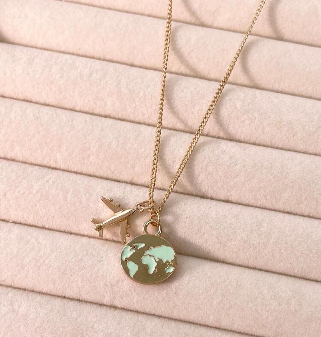 Plane/Globe Pendant Necklace Iron Unisex