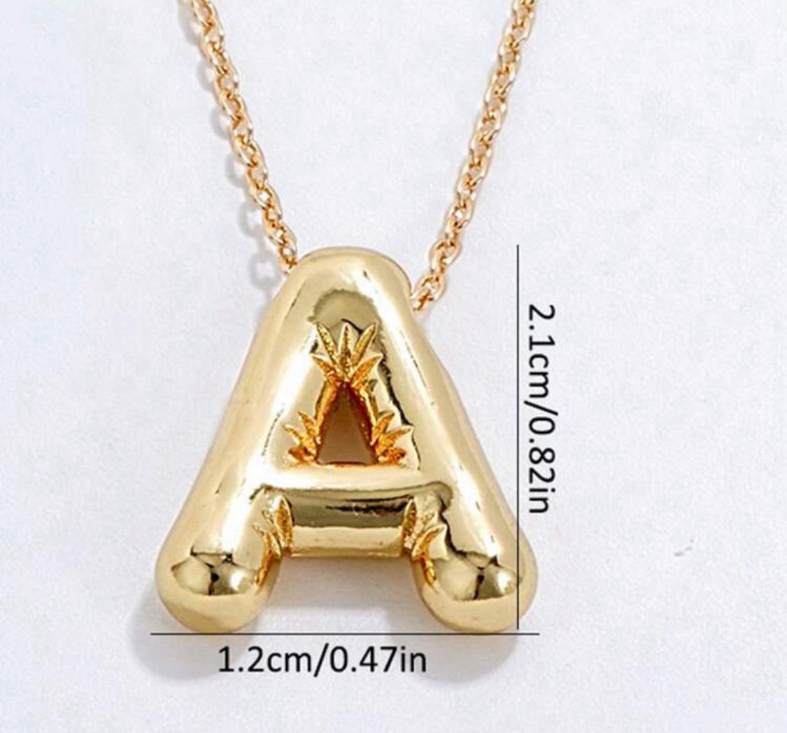 Bubble Alphabet Necklace Letter “A” Fashion
